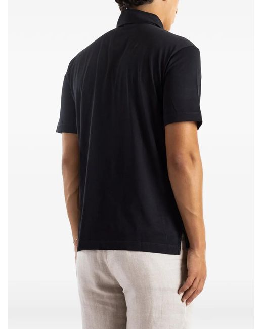 Handvaerk Black Jersey Short-Sleeved Polo Shirt for men