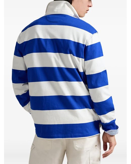 Polo Ralph Lauren Blue Striped Long-Sleeve Polo Shirt for men