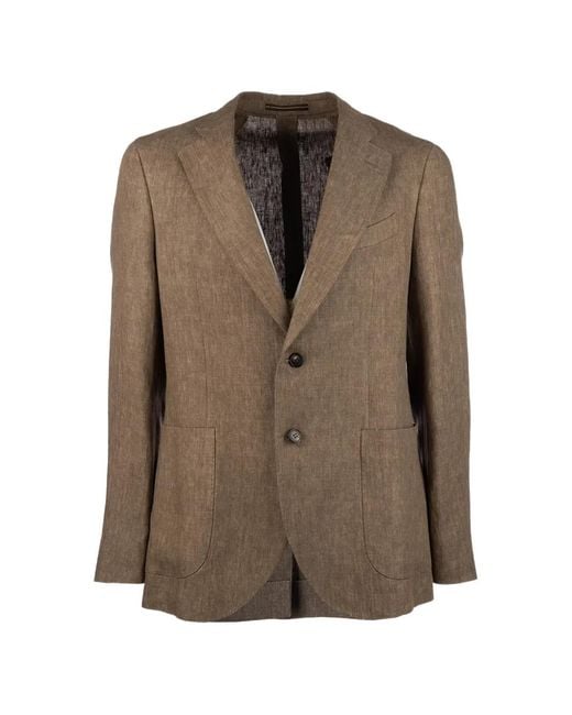 Incotex Brown Single-Breasted Jacket for men