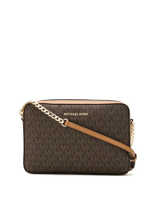 MICHAEL Michael Kors Brown Jet Set Item Large East West Crossbody