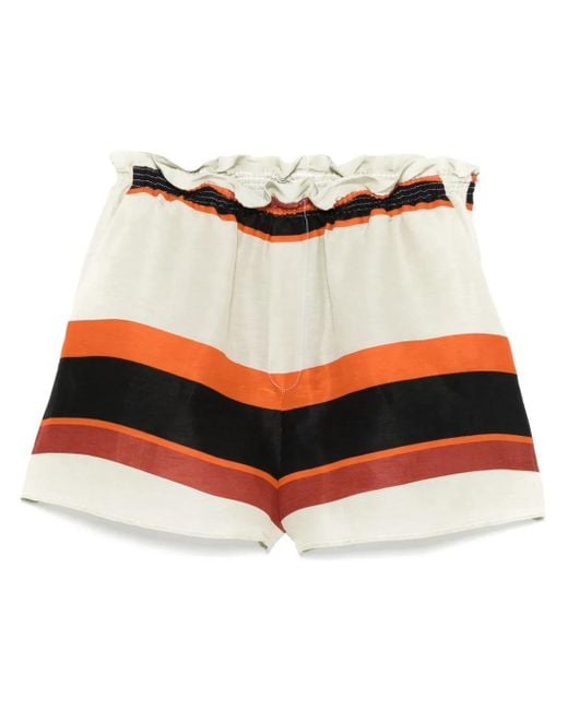 Raquel Diniz Multicolor Shorts In Linen And Silk Blend