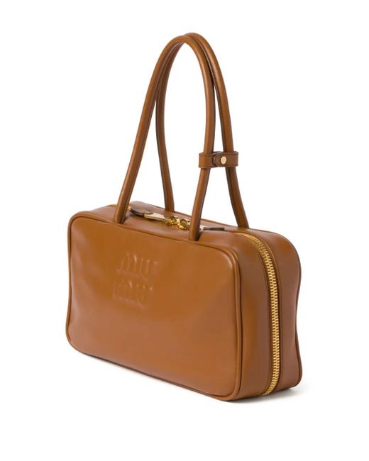Miu Miu Brown Beau Leather Tote Bag