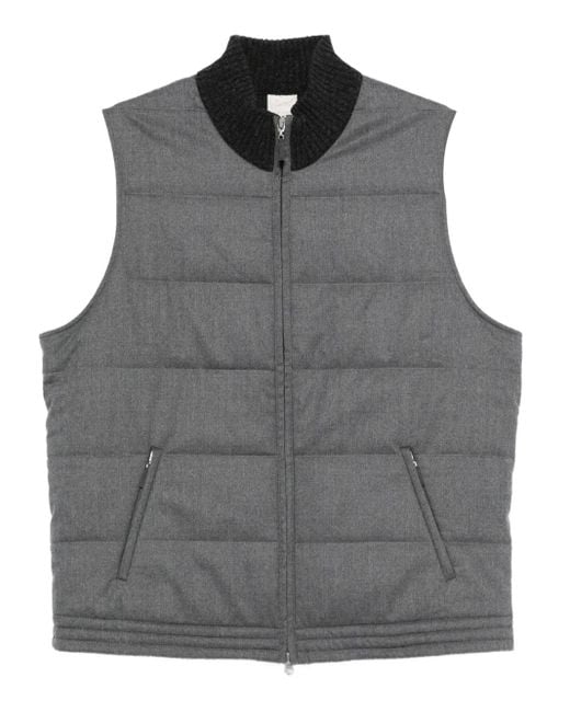 Gran Sasso Gray Quilted Wool Gilet for men
