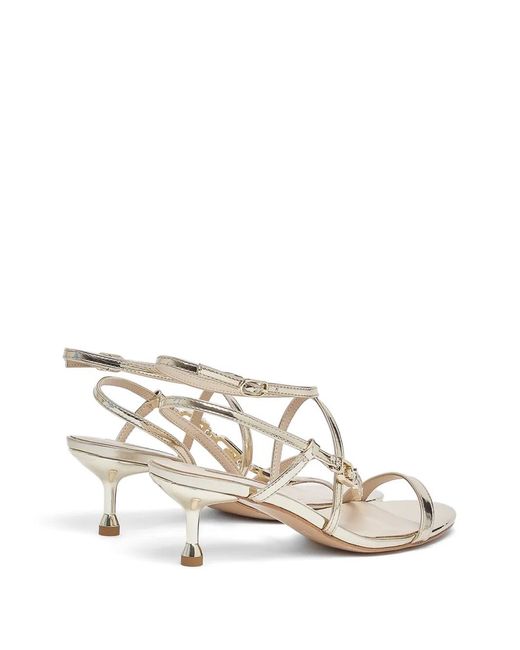 Liu Jo White Logo-Chain Leather Sandals