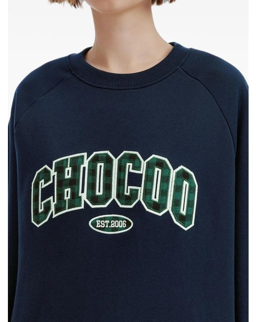 Chocoolate Blue Logo-Appliqué Raglan-Sleeve Sweater