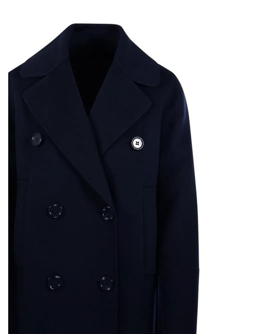 Max Mara Blue Double-Breasted Coats