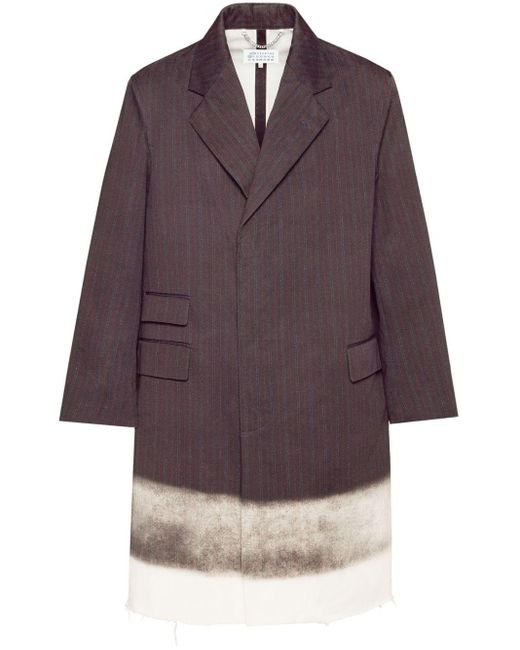 Maison Margiela Purple Trompe L'oeil Pinstripe Coat for men