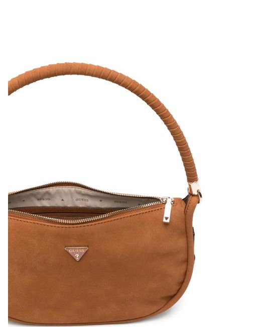 Guess Brown Danya Suede Shoulder Bag