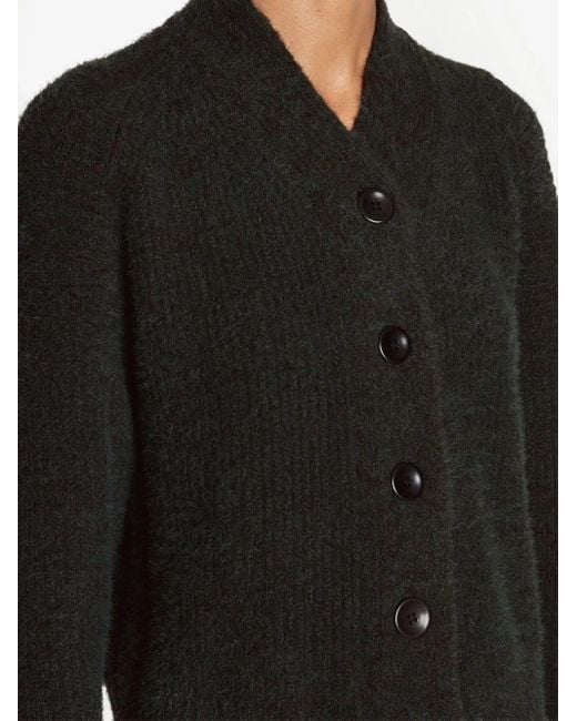 Proenza Schouler Black Fluffy Knit Cardigan
