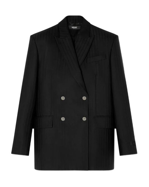 Versace Black Doppelreihiges Sakko Mit Nadelstreifen
