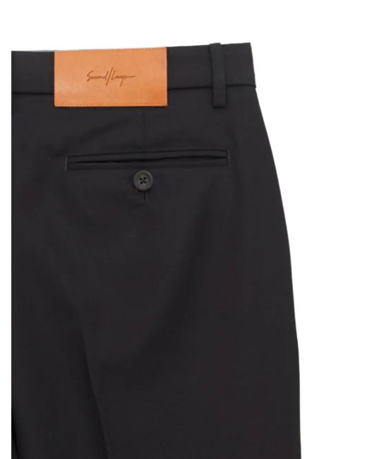 Second/Layer Black Primo Pressed-Crease Tailored Trousers for men