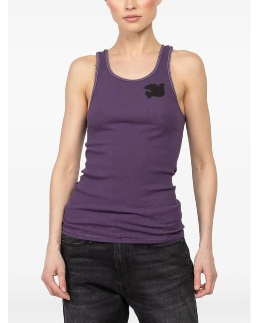 Freecity Purple Printed Tank Top