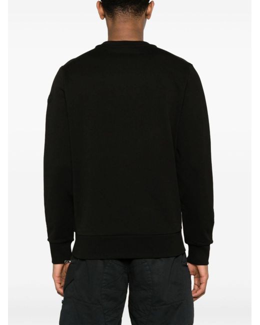 Moncler Black Logo-print Faded-effect Sweatshirt for men