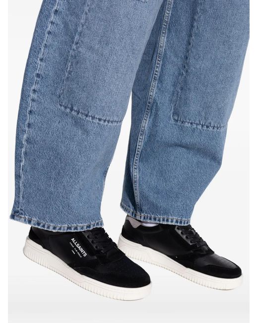 AllSaints Black Regan Low-Top Sneakers for men