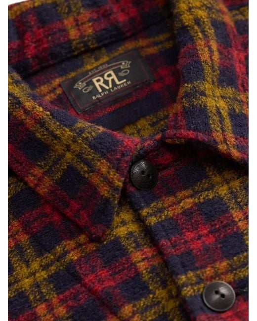 RRL Red Check Cotton Bomber Jacket for men