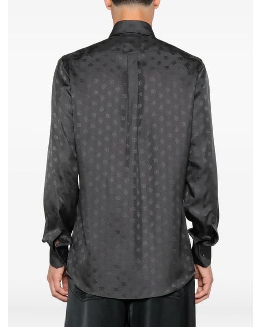 Camicia Con Stampa di Dolce & Gabbana in Gray da Uomo