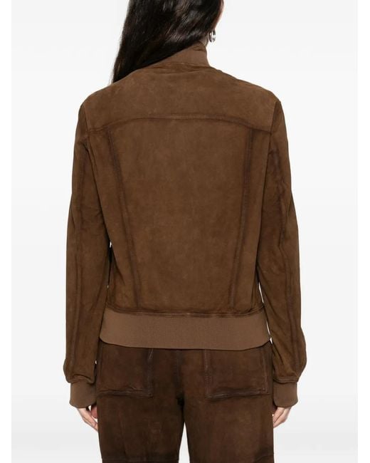 P.A.R.O.S.H. Brown Buttoned Suede Jacket