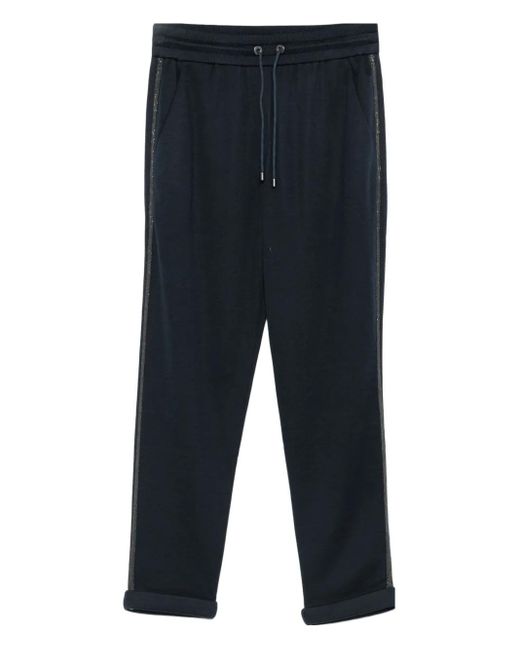 Brunello Cucinelli Trainingsbroek Met Wijde Pijpen in het Blue