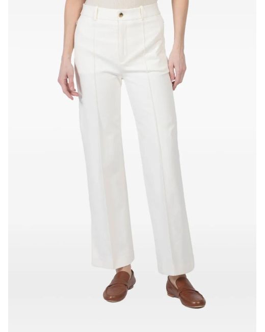 FRAME White Cropped Flared Trousers