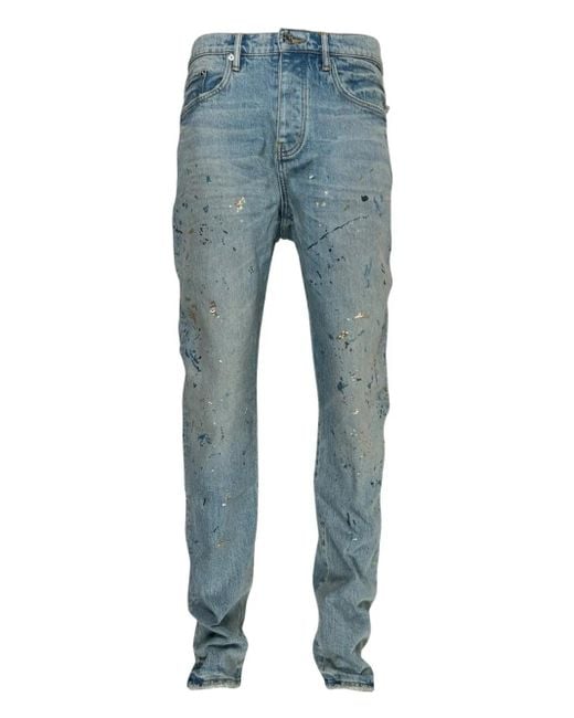 メンズ Purple Brand ペイント ジーンズ Blue
