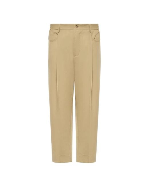 Giuliano Galiano Natural Niklas Pleated Wool Trousers for men