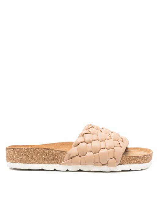 Bugatti Pink Woven Leather Sandals