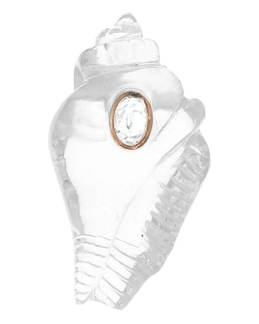 Dezso by Sara Beltran White 18K Rose Sillimanite Shell Pendant