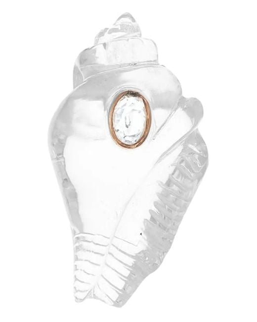 Dezso by Sara Beltran White 18K Rose Sillimanite Shell Pendant