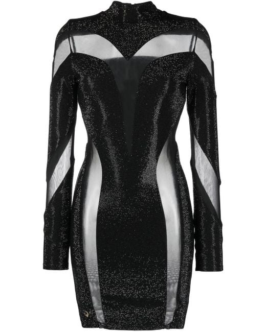 Philipp Plein ビジュートリム ドレス Black