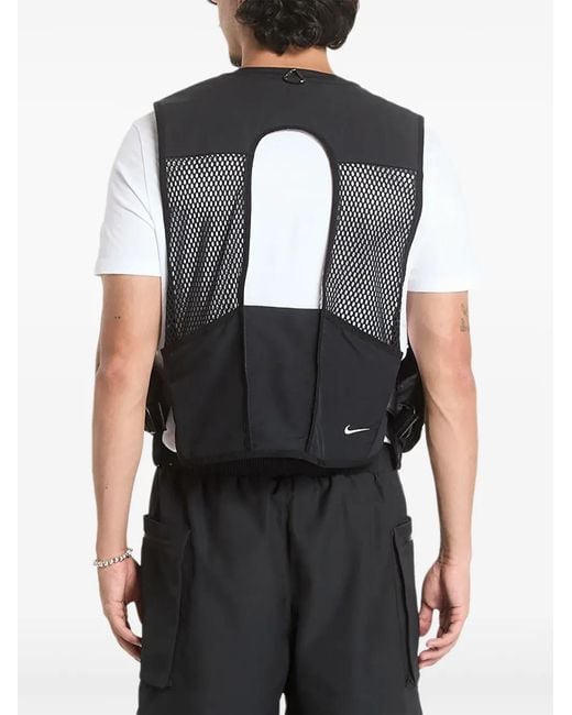 Nike Black Acg Buttles Mesh-Panelled Multi-Pocket Vest