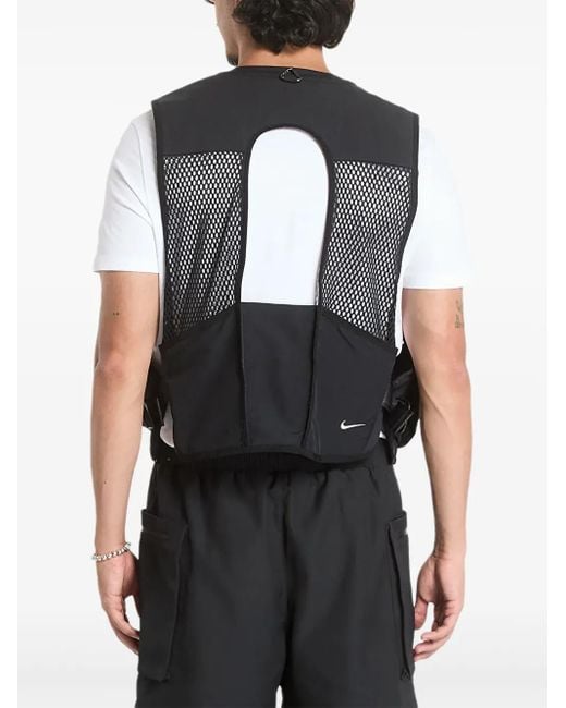 Nike Black Acg Buttles Mesh-Panelled Multi-Pocket Vest
