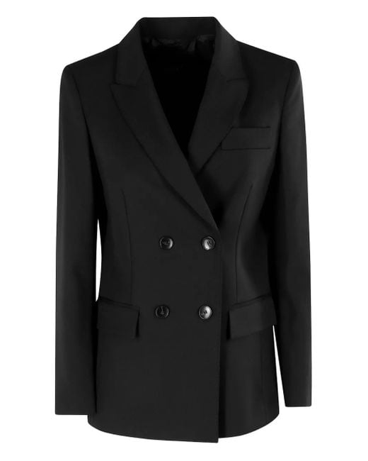 Blazer Doppiopetto Con Revers A Lancia di Seventy in Black