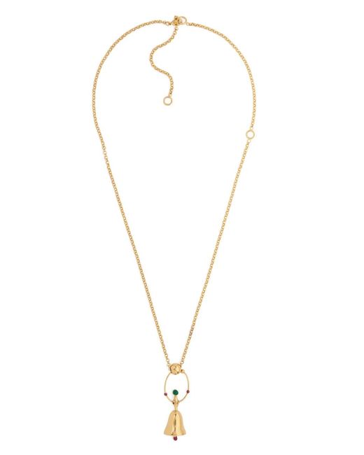 Rabanne White Statement-Pendant Polished-Finish Necklace