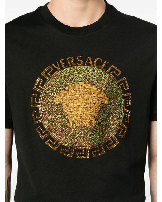 T-shirt con stampa Medusa Head di Versace in Black da Uomo