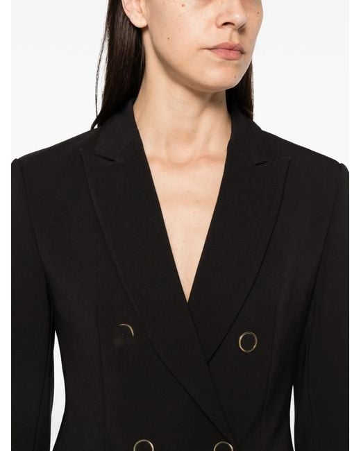 Imperial Black Double-Breasted Peak-Lapels Blazer