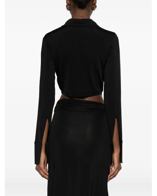 AYA MUSE Gedrapeerde Top in het Black