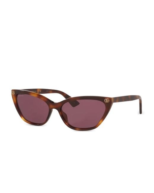 Gucci Purple Logo-Detail Cat-Eye Sunglasses