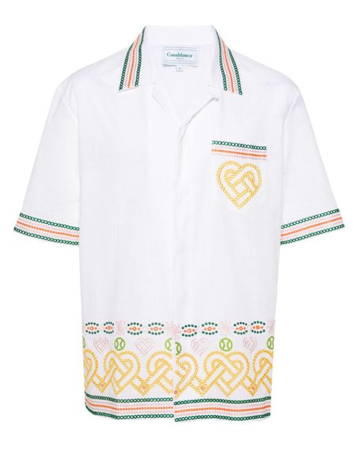 Casablancabrand Gradient Heat Broderie Anglaise Overhemd in het White voor heren