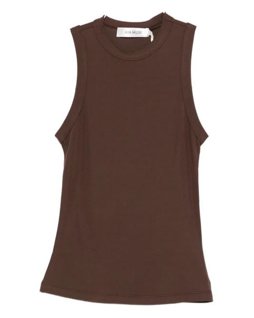 AYA MUSE Sleeveless Tank Top Brown