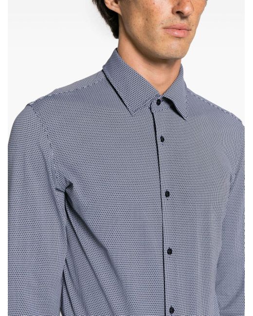 Camicia con stampa geometrica di Boss in Blue da Uomo