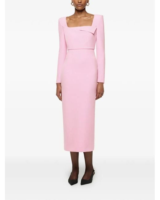 Roland Mouret Pink Origami Midi Dress