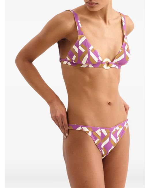 Eres Pink Must Printed Bikini Top