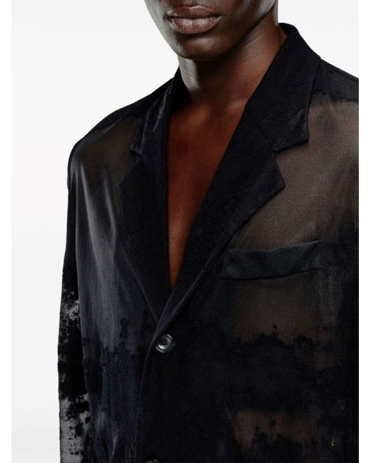 DIESEL Blue J-reg Devoré Single-breasted Blazer for men