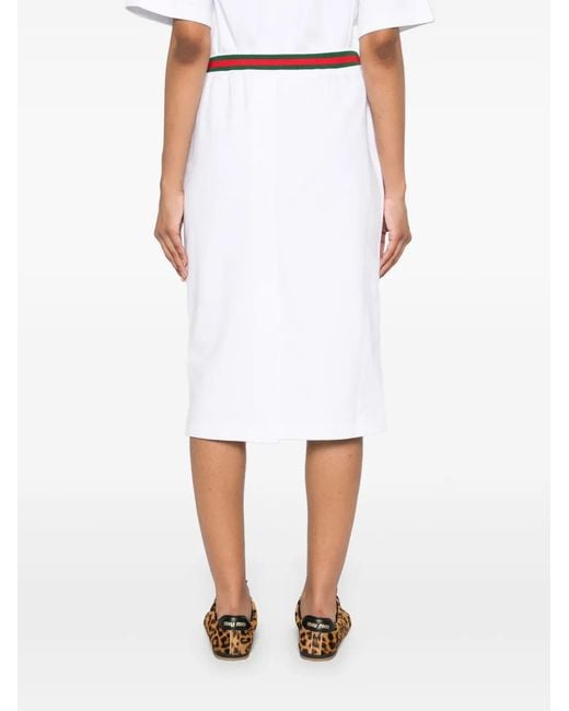 Gucci Rok Met Web-Streep in het White