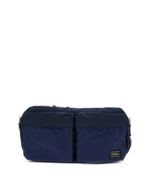 Porter-Yoshida and Co Blue Front-Pockets Logo-Label Bag for men
