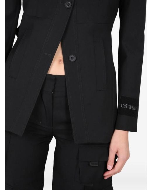 Off-White c/o Virgil Abloh Black Logo-Patch Blazer