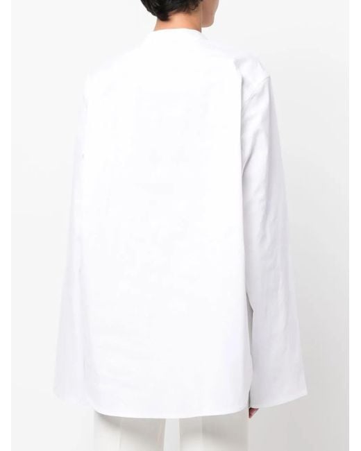 Sofie D'Hoore White Band-Collar Cotton Shirt