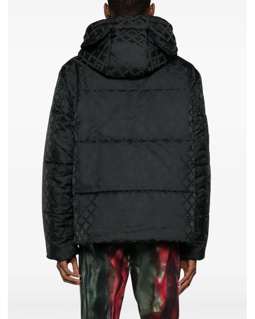 Charles Jeffrey Black Kitty Monogram-Print Padded Jacket