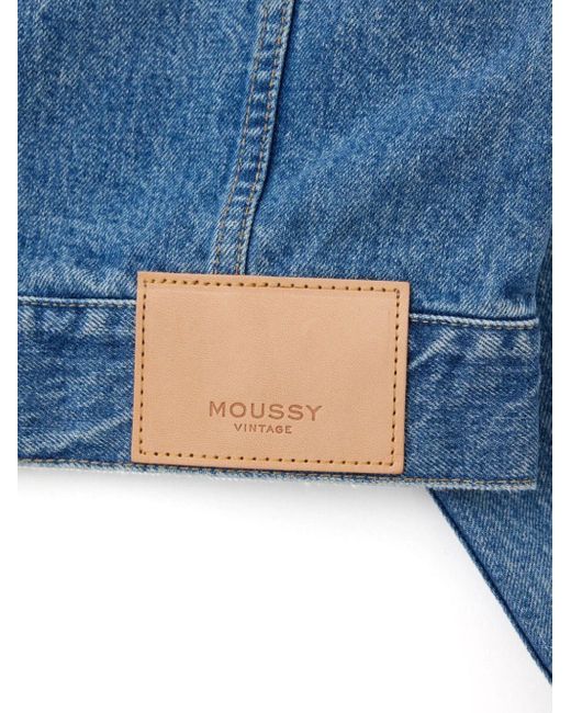 Moussy Blue Bayview Cropped Denim Jacket