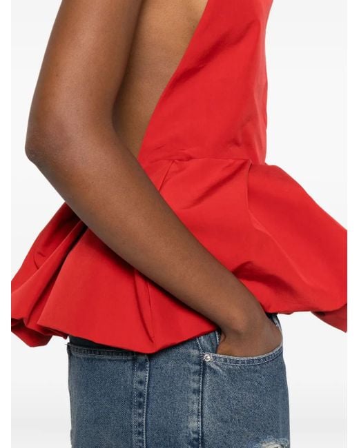 Top con peplum y cuello halter Magda Butrym de color Red